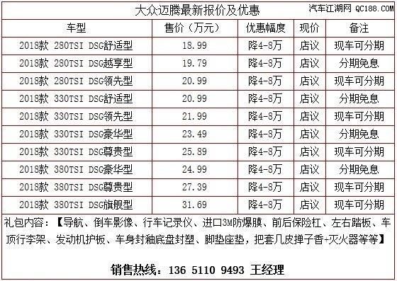 大众迈腾中配多少钱(大众迈腾选配价格表)-图3 大众迈腾中配多少钱(大众迈腾选配价格表)-图3