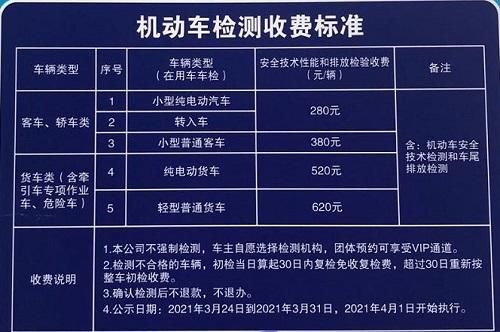 淮南车年检的费用（淮南年检车辆收费标准）