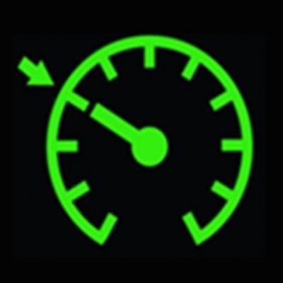 汽车仪表盘绿色油枪图标（速度表盘有个绿色的油枪）